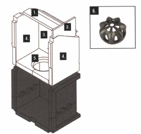 Brennraumauskleidung oben x8 komplett (ET)